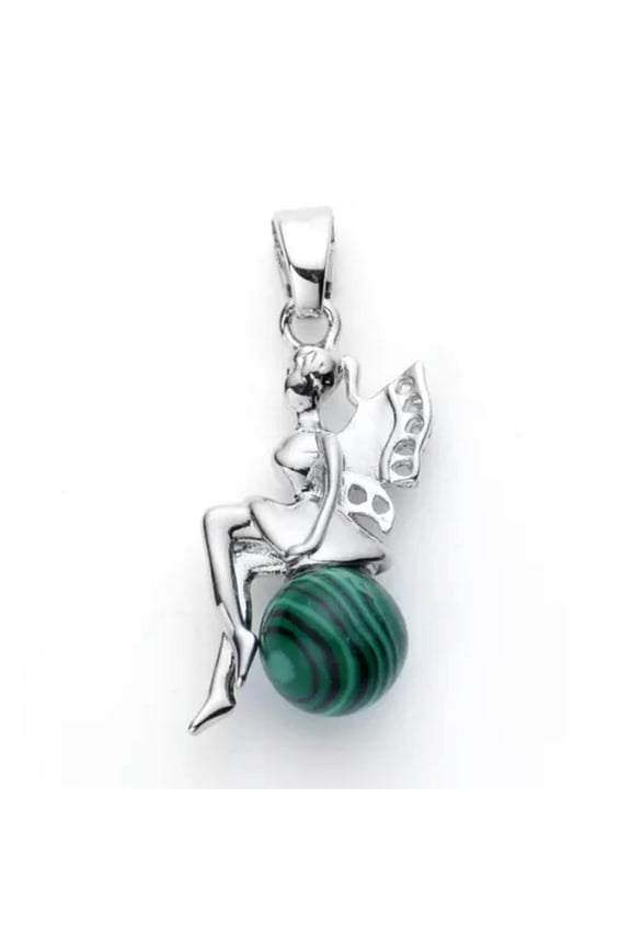 Crystal Quartz Stone Pendant Beads Smart Magic Angel Reiki Heal Amulet-Malachite