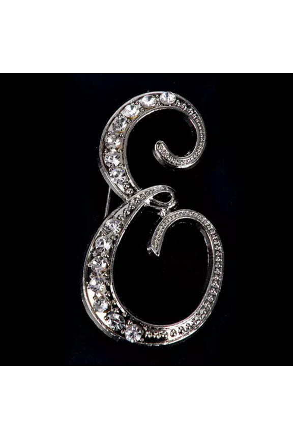 Crystal Rhinestone 26 Letters Women Collar Brooch Pin Corsage Bouquet Jewelr WY4-E