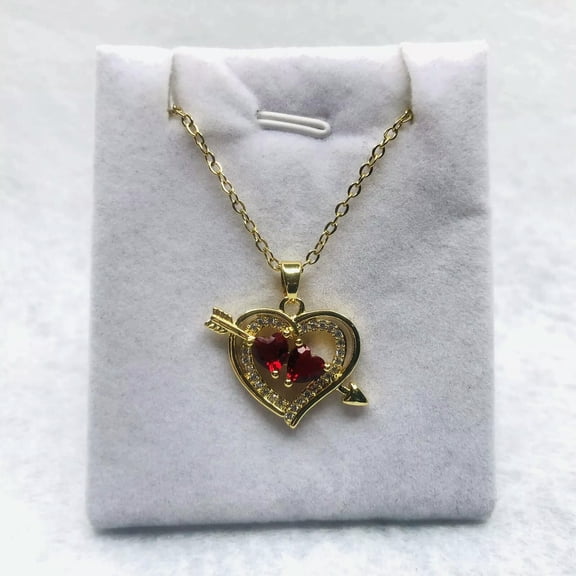 MATROOY Cupid Love Arrow Pendant Necklace Shiny Zircon Decoration Jewelry Gift