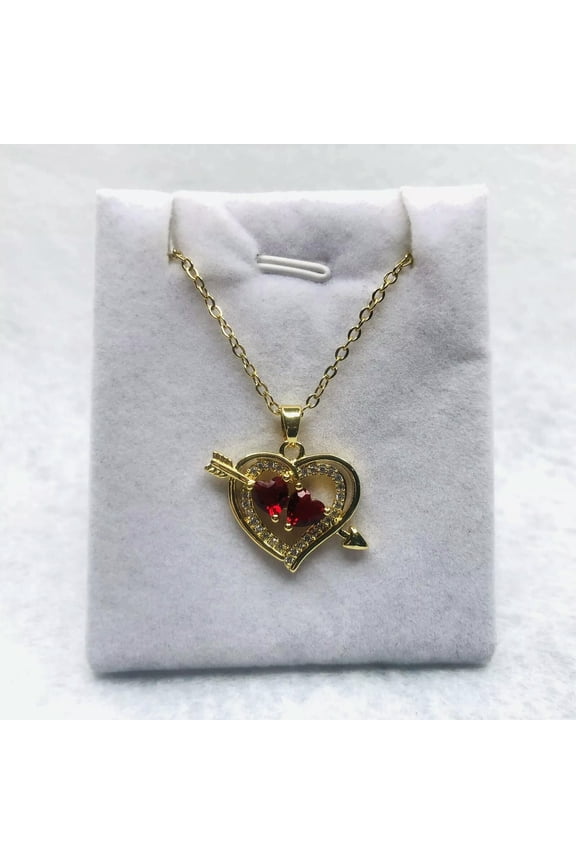 Cupid Love Arrow Pendant Necklace Shiny Zircon Decoration Jewelry Gift