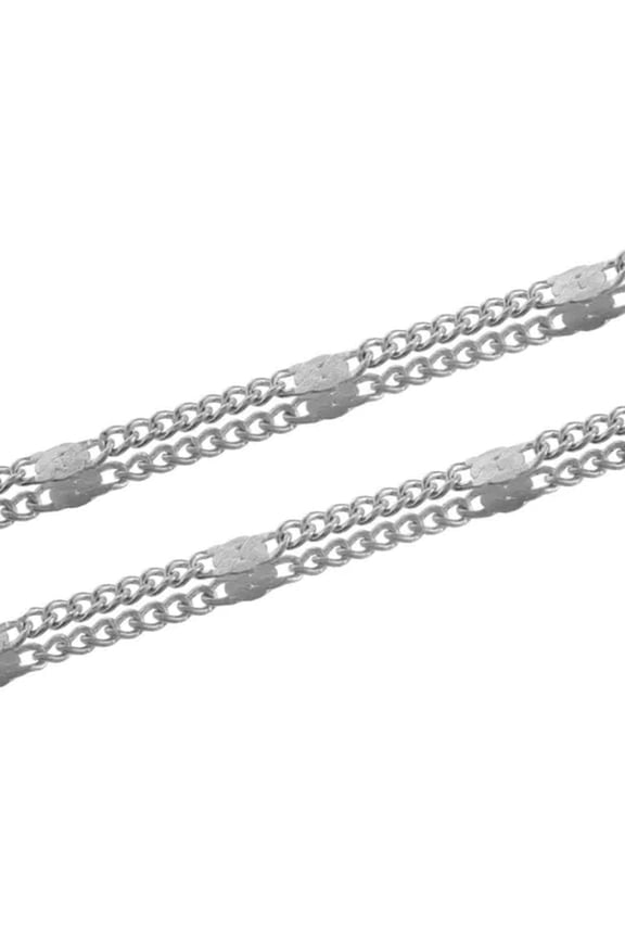 Curby Chain Hammered Vine Figaro Chain Bulk Components For Diy Necklace Bracelet-Steel colro