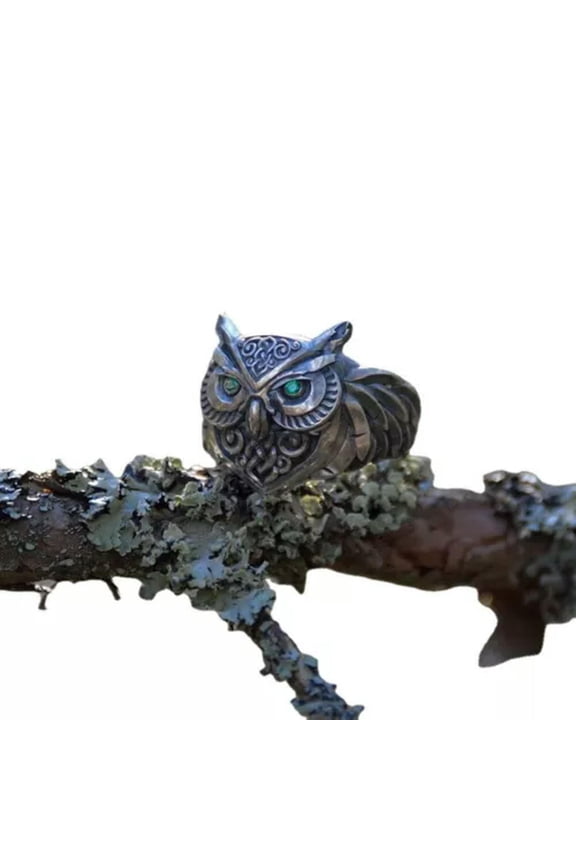 Cute Animal Owl Rings Punk Hip-hop Biker Rings for Men Women Jewelry Gift-7-1#