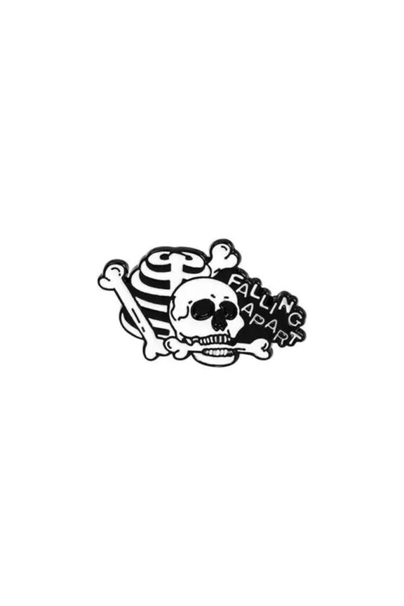 Cute Halloween Cartoon Enamel Lapel Collar Pin Corsage Brooch Xmas Jewelry Gifts-Personality Skull Head-2