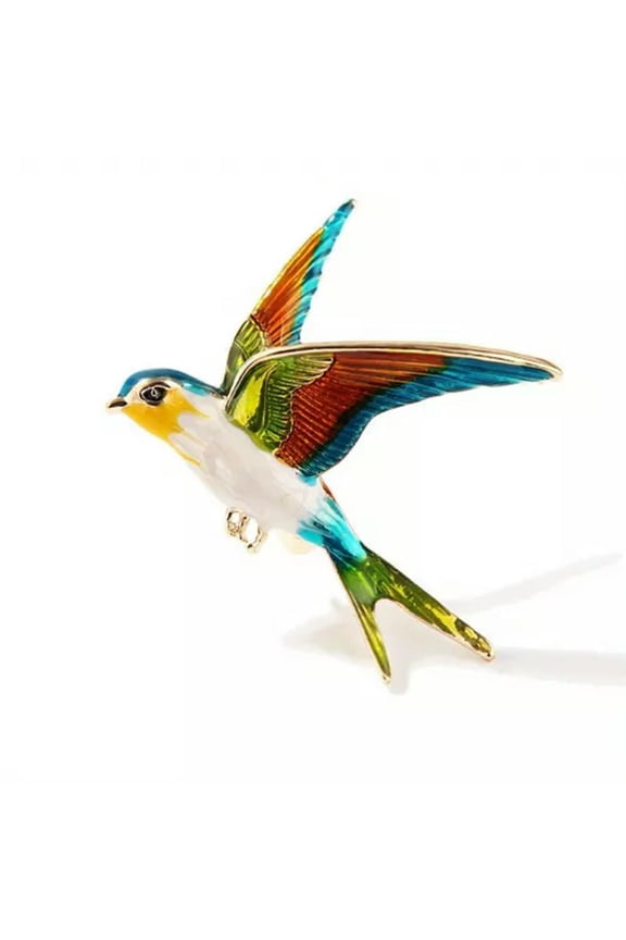 Cute Oil Drip Colorful Swallow Brooch Ladies Animal Flying Bird Pin-s1