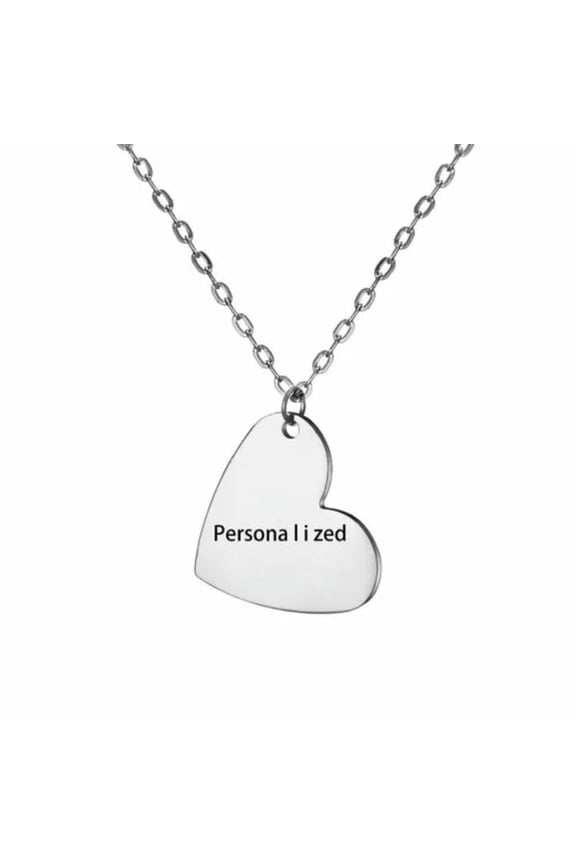 DIY Personalized Custom Engraved Name Letters Stainless Steel Necklace Unisex-Love Heart