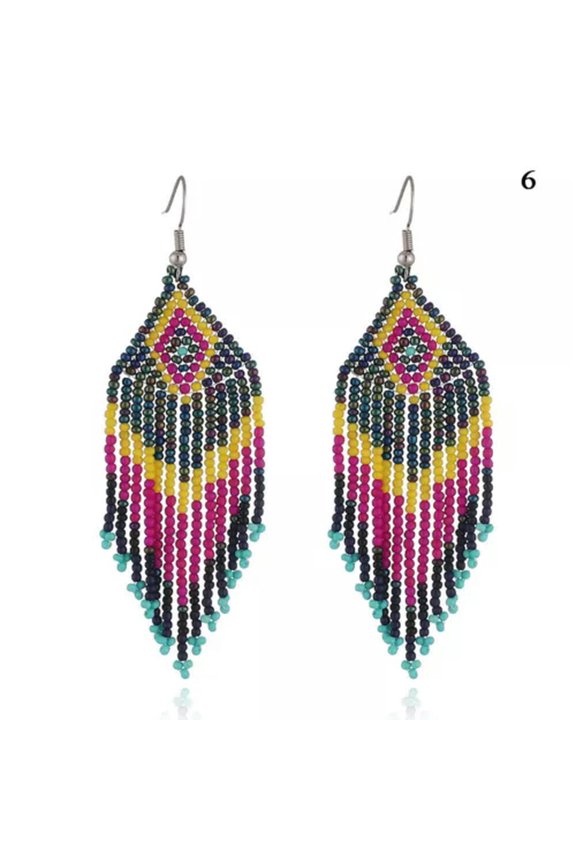 Dangle Earrings Beaded Earrings Hook Ethnic Gift Drop Beach Jewelry Earrings & ➳-6