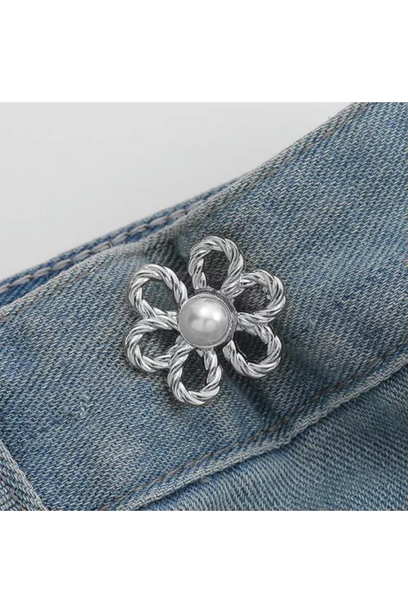 Detachable Waistband Flower Buttons Tool Jeans Waist Buckle Adjustment Button-A2