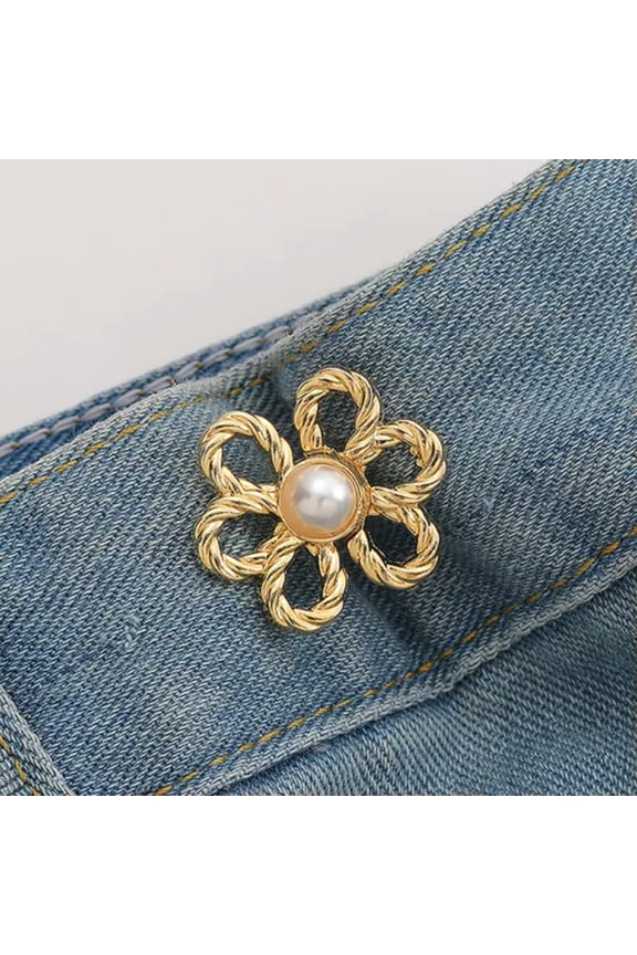 Detachable Waistband Flower Buttons Tool Jeans Waist Buckle Adjustment Button-A3