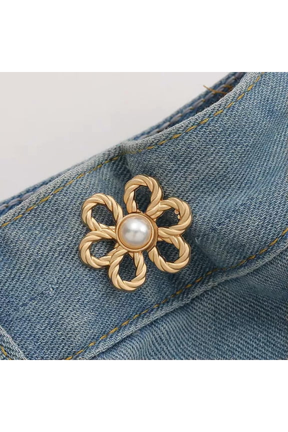 Detachable Waistband Flower Buttons Tool Jeans Waist Buckle Adjustment Button-A4