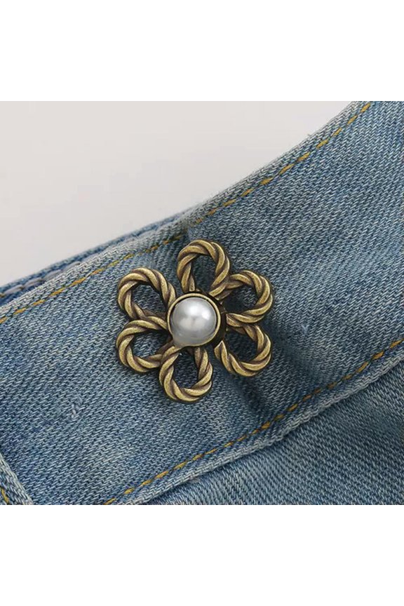 Detachable Waistband Flower Buttons Tool Jeans Waist Buckle Adjustment Button-A6