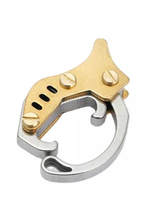 EDC 1 PC Keychain Creative Brass+Stainless Steel Tool Folding Tool