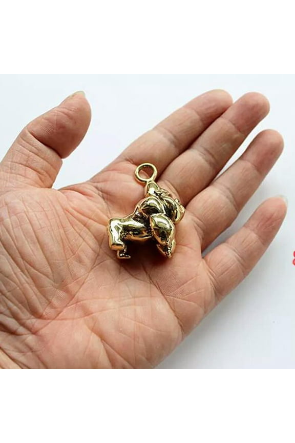 EDC 1 PC Small Brass Handmade Gorilla Pendant Keychain Pendant Gorilla Figurine