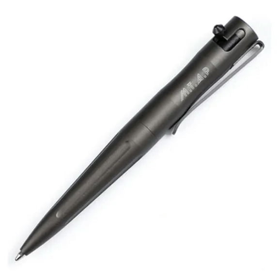 MATROOY EDC Aluminum Alloy Tools Pen Bolt Action Business Pen Pocket Write Pen W/Clip-Grey