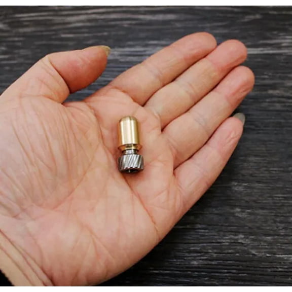 MATROOY EDC Brass+Titanium Alloy Small Bead Tool Pendant Creative Paracord Rope Bead-Brass+Ti