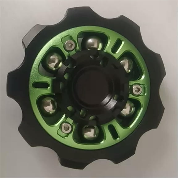 MATROOY EDC Gear Burst Metal Fidget Spinner Adult Fidget Toys Hand Spinner ADHD Tool-Green Black