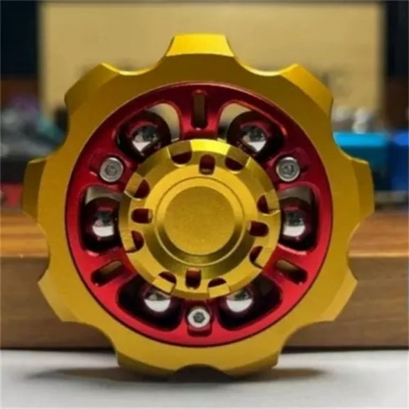 MATROOY EDC Gear Burst Metal Fidget Spinner Adult Fidget Toys Hand Spinner ADHD Tool-Red Golden