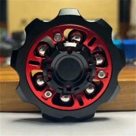 MATROOY EDC Gear Burst Metal Fidget Spinner Adult Fidget Toys Hand Spinner ADHD Tool-Red black
