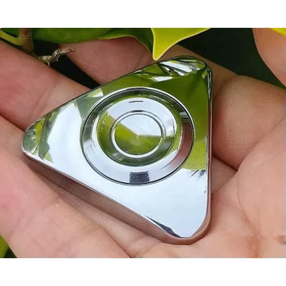MATROOY EDC Hand Spinner Adult Fidget Toys Stainless Steel Triangle Fidget Adult Spinner-Silver C