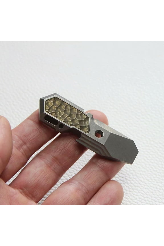 EDC Handmade TC21 Titanium Alloy Brass Pry Bar Crowbar Tool Pendant