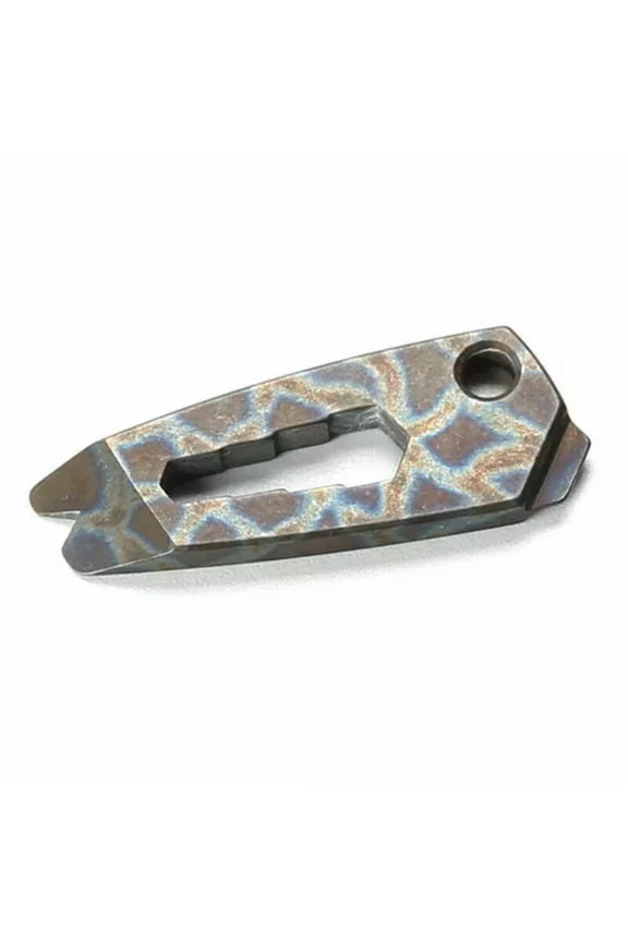 EDC Mini TC4 Titanium Crowbar Pry Bar Underreach Tool Key Keychain Pendant-Burnt titanium