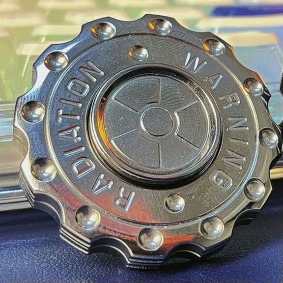 MATROOY EDC Radiation Warning Fidget Clicker Spinner Gear Hand Spinner Adult Fidget Toys-Silver