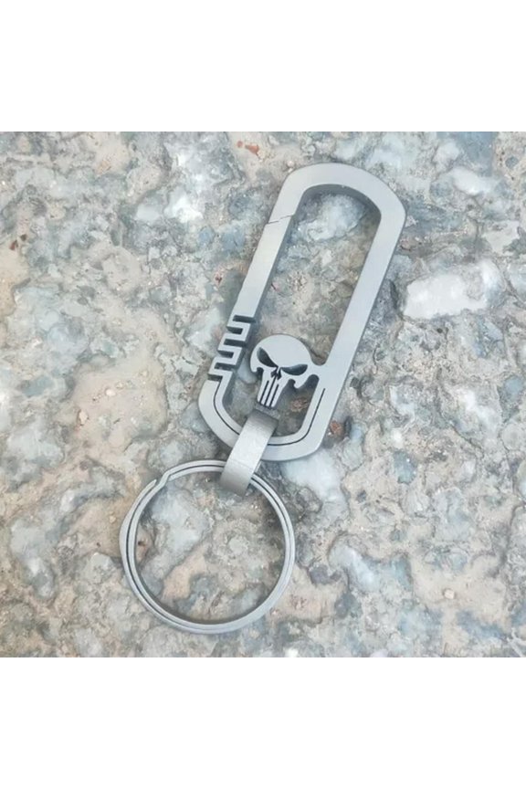 EDC TC4 Titanium Alloy Skull Car Keychain Pendant Portable Multi Tool Key Chain