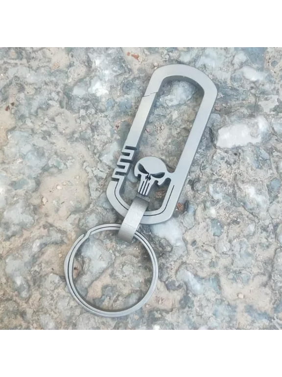 EDC TC4 Titanium Alloy Skull Car Keychain Pendant Portable Multi Tool Key Chain