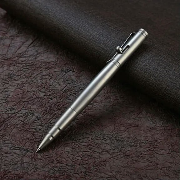 MATROOY EDC TC4 Titanium Bolt Action Ballpoint Pen Pocket Pen Office Stationery Outdoor-Gray