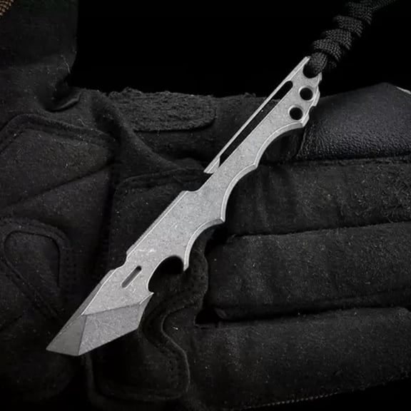 MATROOY EDC Titanium Alloy Pocket Outdoor Multi Tools Pry Bar Crowbar Opener Cutter Tool-Titanium Stone Wash