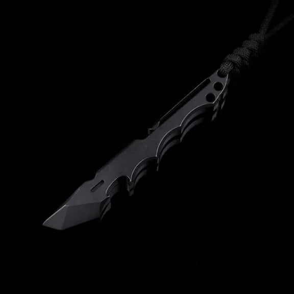 MATROOY EDC Titanium Alloy Pocket Outdoor Multi Tools Pry Bar Crowbar Opener Cutter Tool-Titanum Black