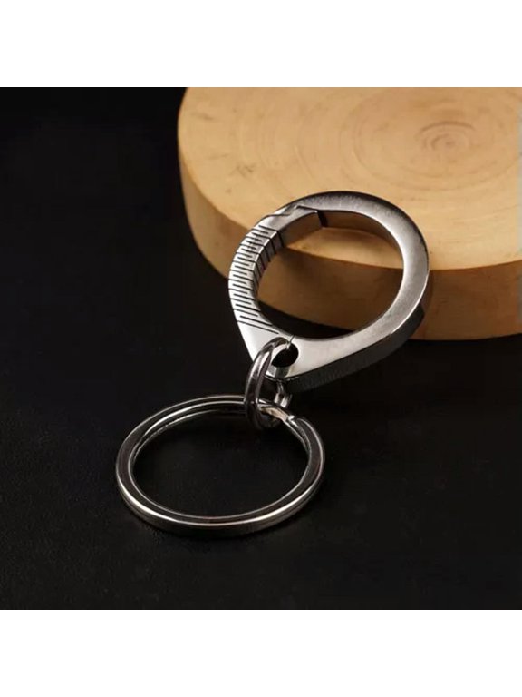 EDC Titanium Alloy Porable Keychain Ring Carabiner Key Belt Waist Hanging Buckle-Silver
