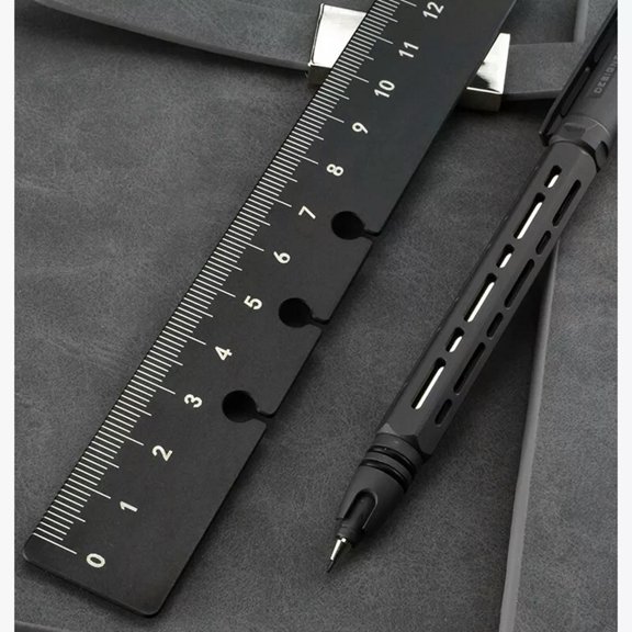 MATROOY EDC Titanium Alloy Ruler Measurement Math Outdoor Pocket Multi-functional Tools
