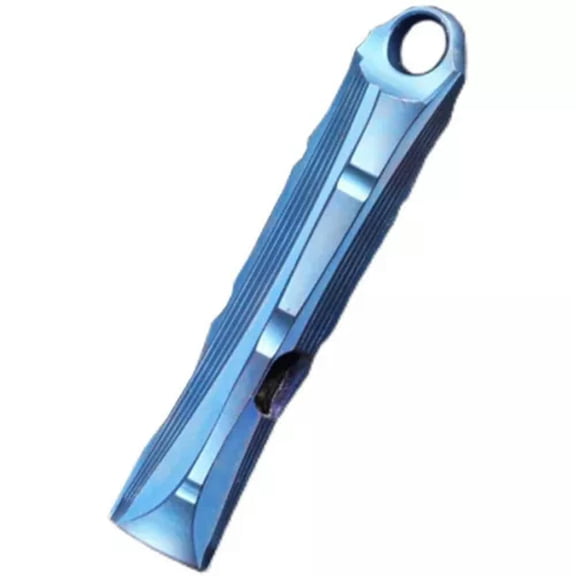 MATROOY EDC Titanium Alloy Whistle Outdoor Survival Twin Tubes SOS High Frequency 120DB-Titanium Alloy Blue
