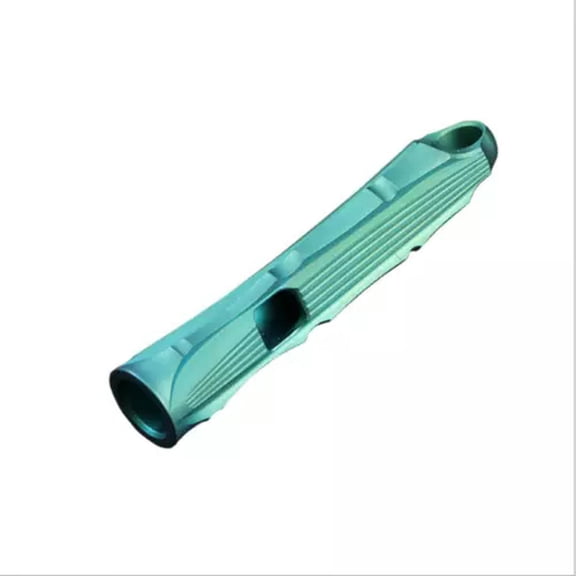MATROOY EDC Titanium Alloy Whistle Outdoor Survival Twin Tubes SOS High Frequency 120DB-Titanium Alloy Green