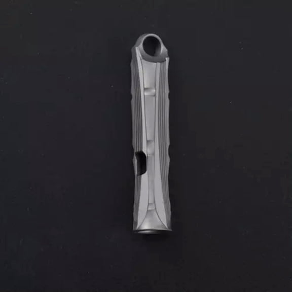MATROOY EDC Titanium Alloy Whistle Outdoor Survival Twin Tubes SOS High Frequency 120DB-Titanium Alloy Sandblasting