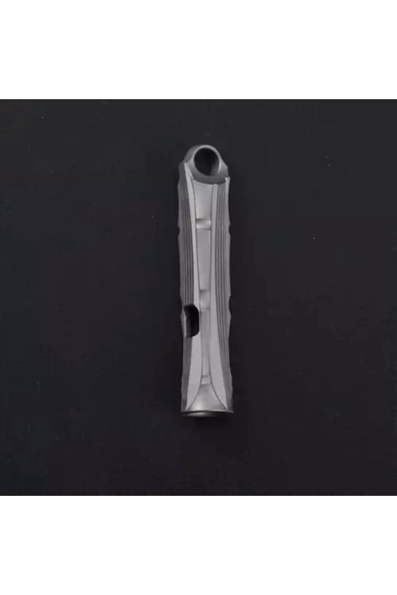 EDC Titanium Alloy Whistle Outdoor Survival Twin Tubes SOS High Frequency 120DB-Titanium Alloy Sandblasting