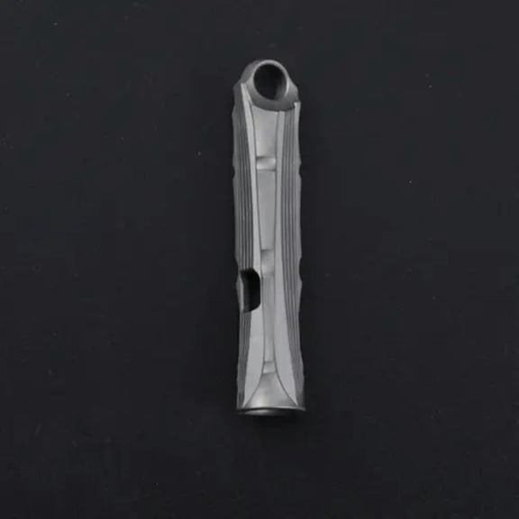 MATROOY EDC Titanium Alloy Whistle Outdoor Survival Twin Tubes SOS High Frequency 120DB-Titanium Alloy Silver