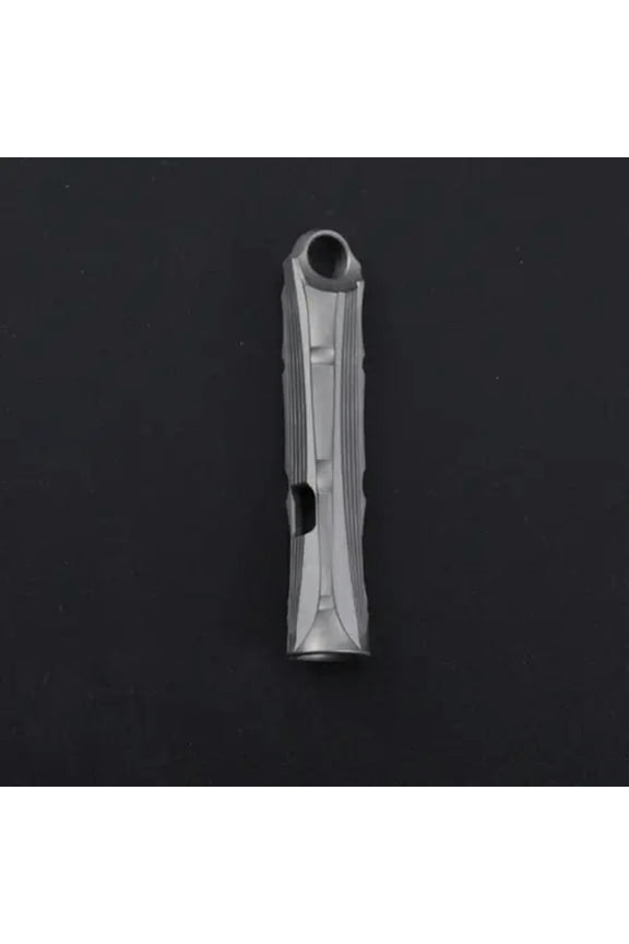 EDC Titanium Alloy Whistle Outdoor Survival Twin Tubes SOS High Frequency 120DB-Titanium Alloy Silver