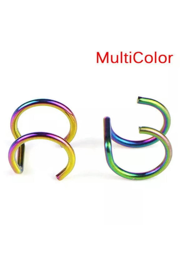 Ear Cuff Helix Cartilage Ear Ring Fake Clip On Cuff Wrap Upper Closure Ring HgWO-Multicolor