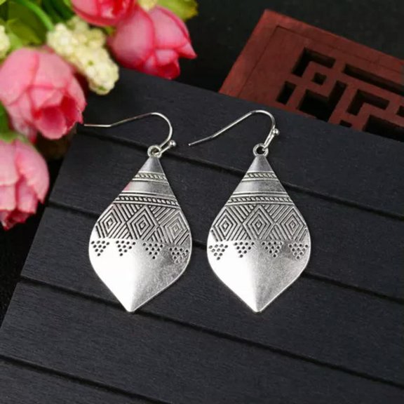 MATROOY Elegant Boho 925 Sterling Silver Gypsy Ethnic Tassel Dangle Drop Hook Earrings