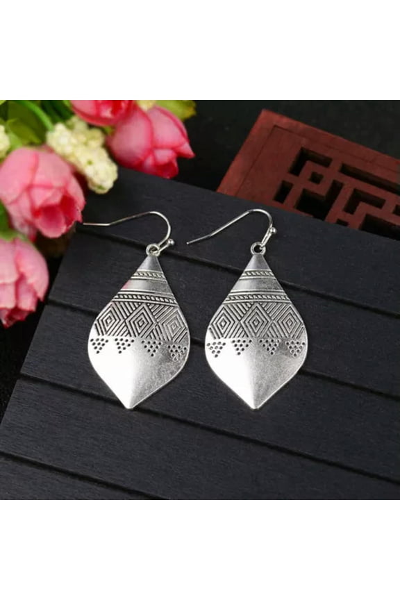 Elegant Boho 925 Sterling Silver Gypsy Ethnic Tassel Dangle Drop Hook Earrings