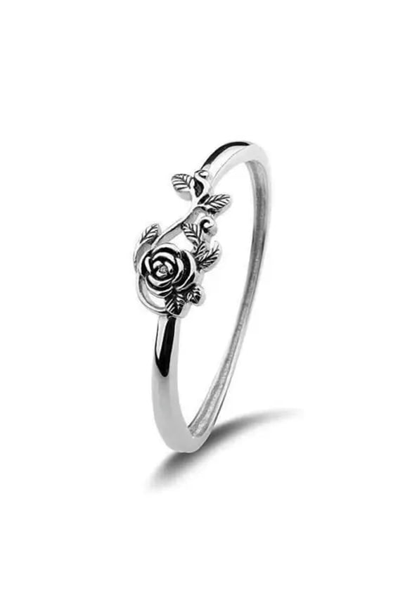 Elegant Women Rose Flower Vine Leaf Floral Rings Party Daily Wear Christmas Gift-9-3#