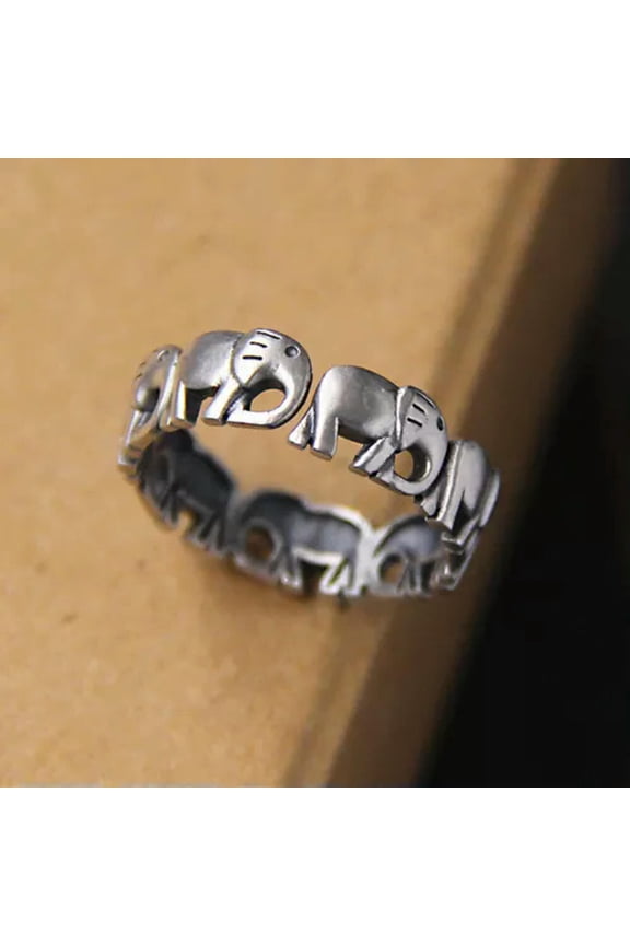 Elephant Ring Solid 925 Sterling Silver Open Pinkie Ring SIZE 5 6 A3237-6