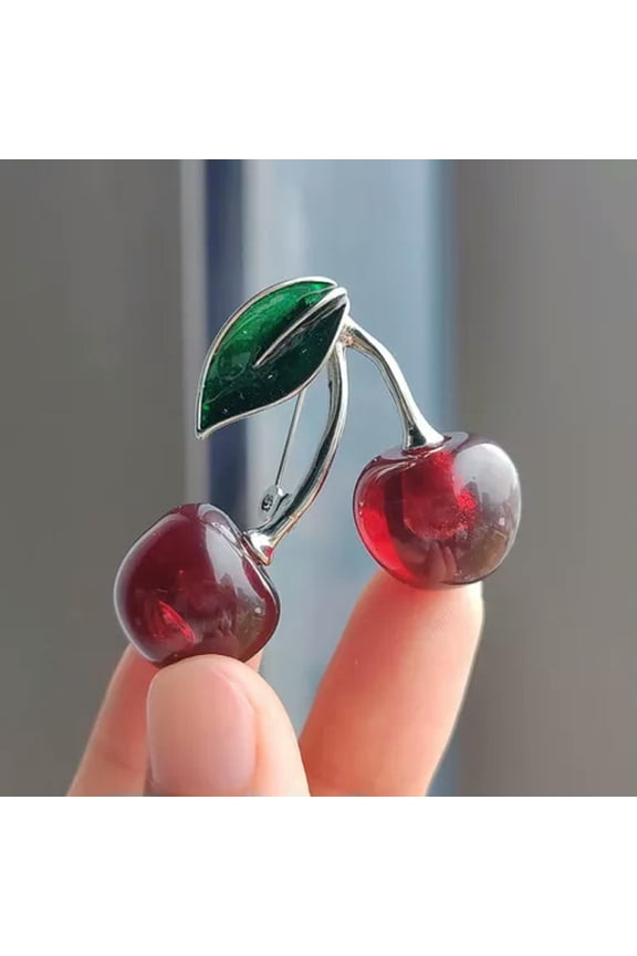 Exquisite Cherry Brooch Pin Creative Simple Fruits Corsage Brooch Jewelry Gifts-A1