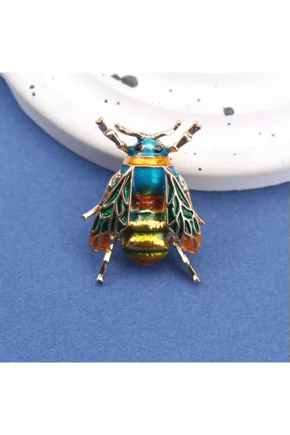 Exquisite Enamel Glazed Bee Brooch Insect Pin Mini Accessory-blue