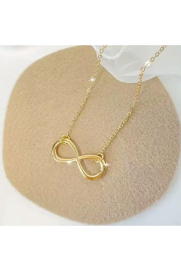 Exquisite Gold Plated Infinite Symbol 8 Shaped Pendant Necklace