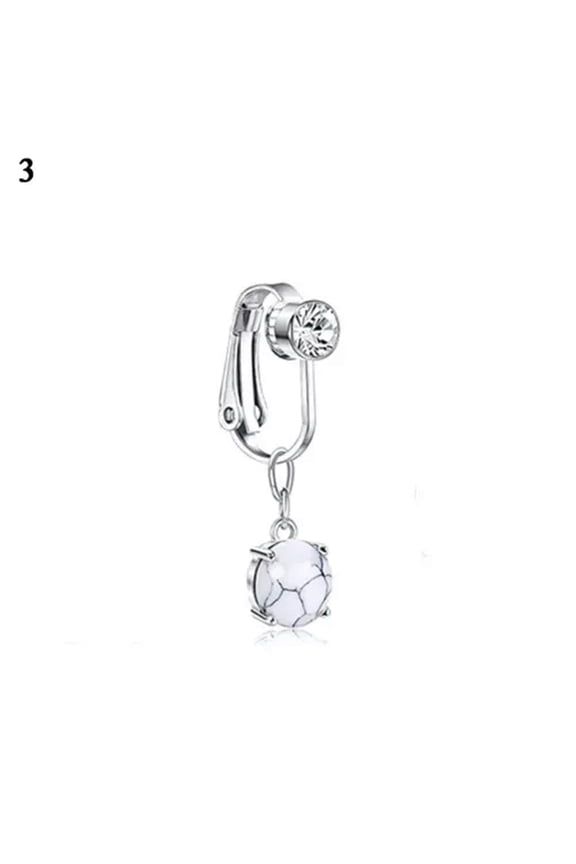 Fake Belly Button Ring Fake Body Piercing Clip On Navel Cartilage Earring Clip-3
