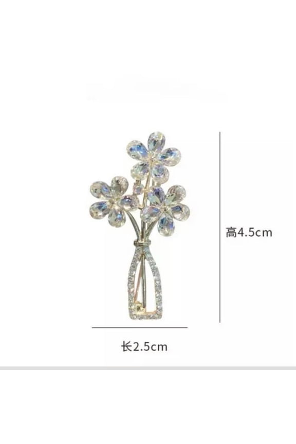 Fashion Butterfly Wing Crystal Brooch Pin Women Wedding Jewelry Party Gift New-3.Three Flower Crystal Brooch