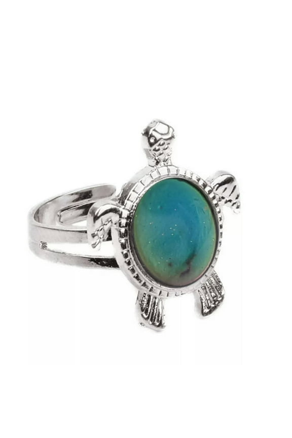 Fashion Chic 1PC Mood Ring Changing Color Turtle Adjustable Temperature Ring_tu