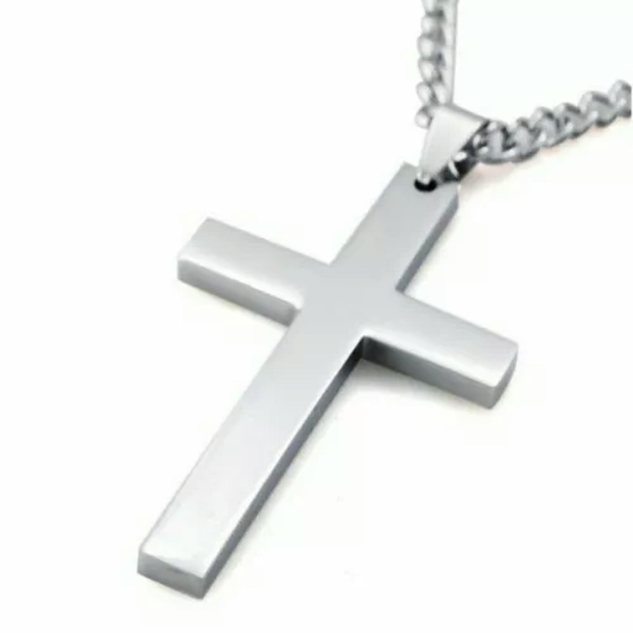 SUNYIK Carved Crystal Cross Necklace – Natural Stone Beads Chakra Pendant For Women & Men, 40-42cm Length